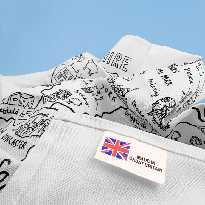 Yorkshire Map Tea Towel - Illustrated Home Gift - Image 2