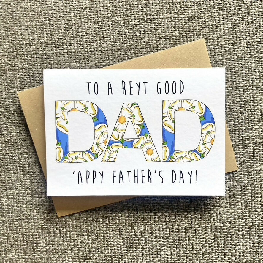 Yorkshire Rose Dad Father's Day Card - Image 3